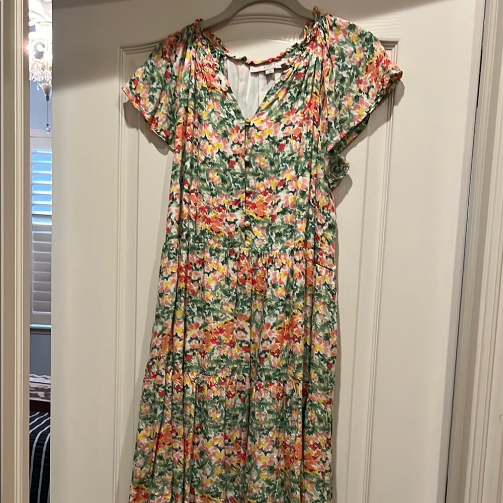 Loft Floral Multicolor Dress, size small
